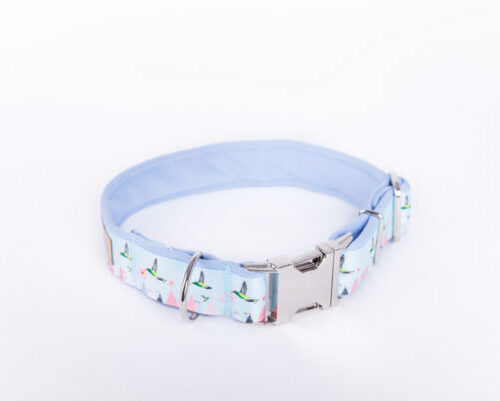 Obroża "Geometric Birds Blue"