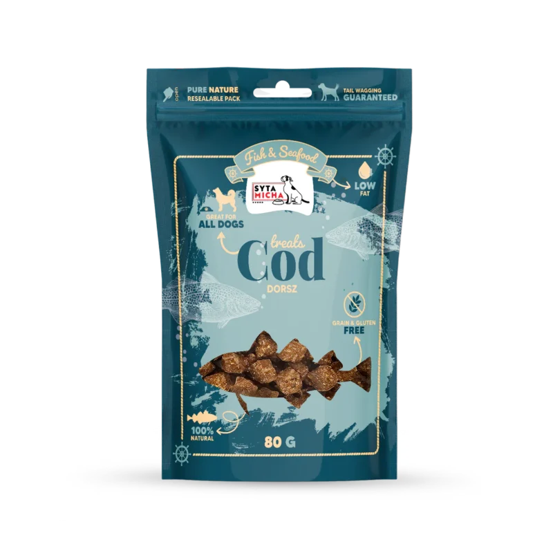 Syta Micha Fish & Seafood Przysmaki z dorszem dla psa 80g