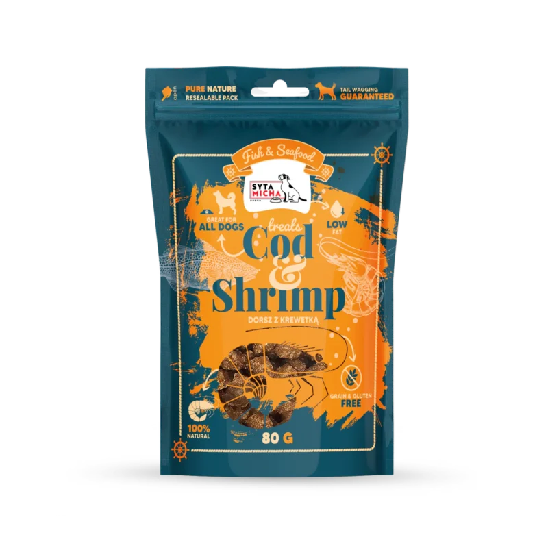 Syta Micha Fish & Seafood Przysmaki z krewetką dla psa 80g