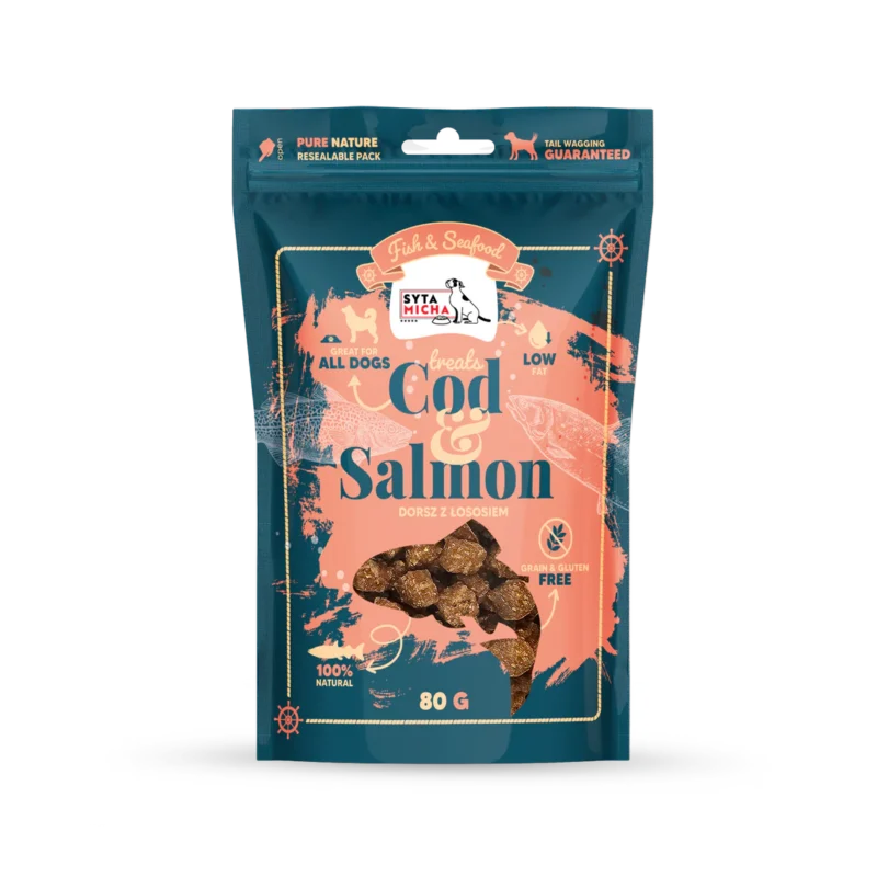 Syta Micha Fish & Seafood Przysmaki z łososiem dla psa 80g