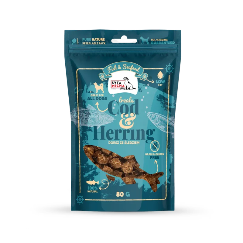 Syta Micha Fish & Seafood Przysmaki ze śledziem dla psa 80g