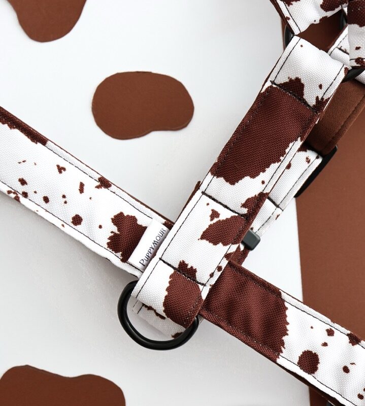 puppymour-szelki-guard-puppy-cow-brazowo-biale-3.jpg regulowane szelki guard dla psa Puppy Cow – brązowo-białe