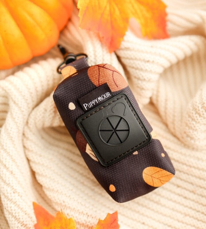 etui na kupoworki Brown Autumn w jesienny wzór – Puppymour