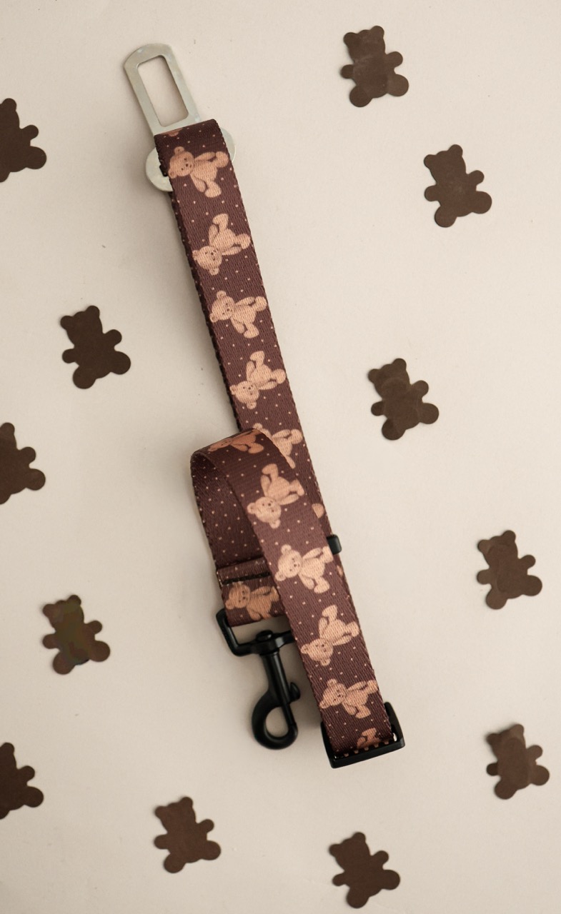 pas samochodowy dla psa brown teddy bear puppymour