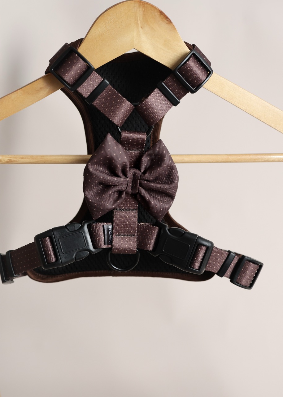 kolekcja brown dots puppymour szelki bezuciskowe