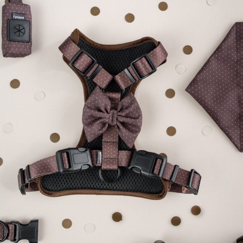 bezuciskowe szelki dla psa brown dots puppymour